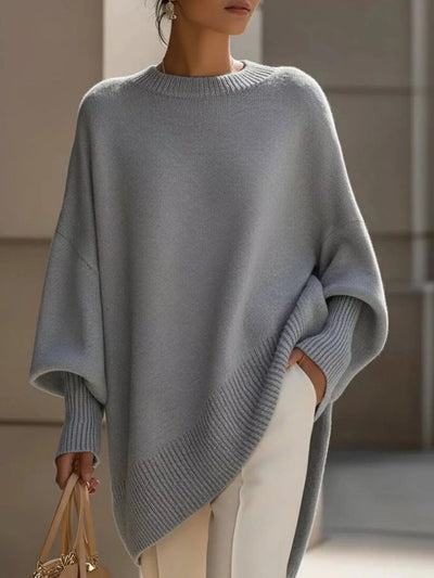 Oversized Sweater - Ribbed Batwing Sleeve - Fashions Envy