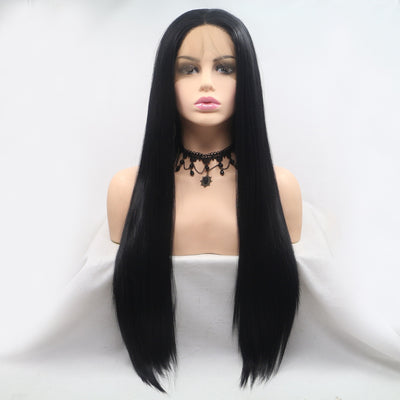 13*3" Lace Front Wigs Synthetic Long Straight 24" 130% Density - Fashions Envy