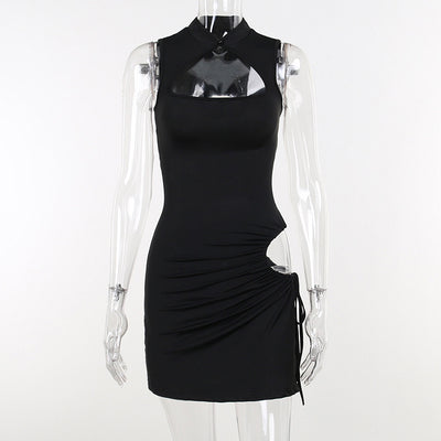 Women's Sexy Backless Slim Fitting Bodycon Slit Mini Dress