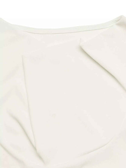 Cowl Neck Long Sleeve Top - Ruched Detail Style - Fashions Envy