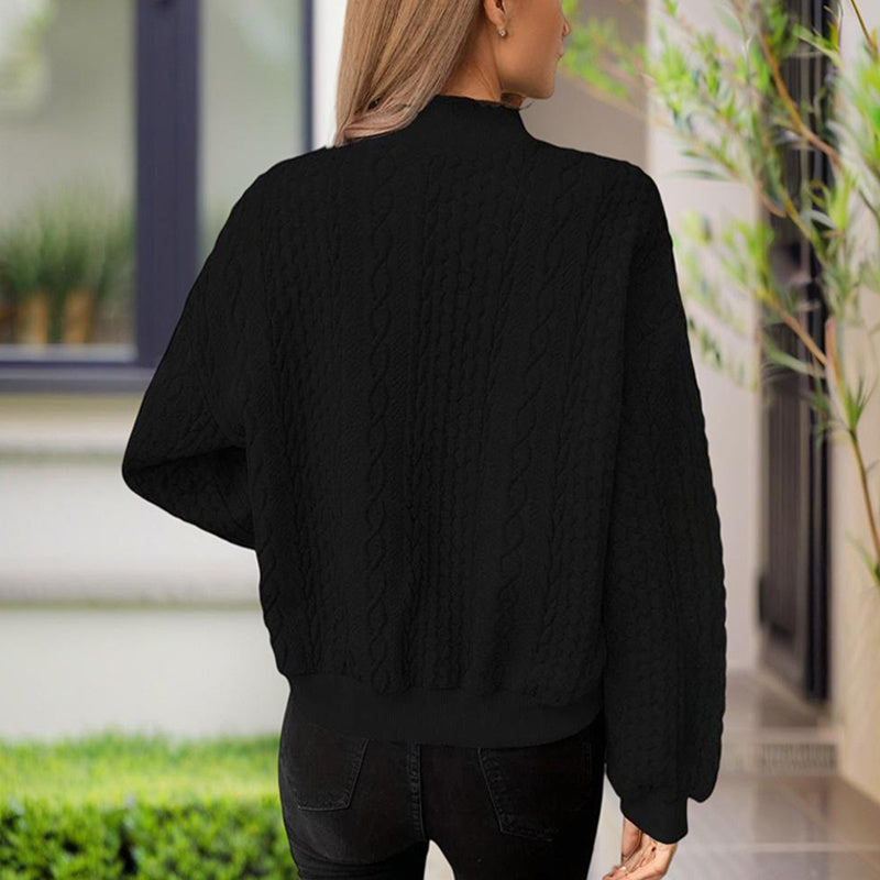 Women's Ribbed Button-Up Jacket - Spring Fall Casual Top - Fashions Envy