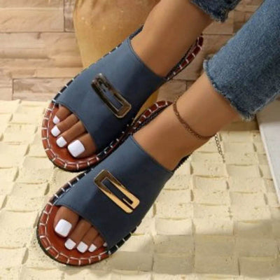 Stylish Open Toe Low Heel Sandals - Fashions Envy