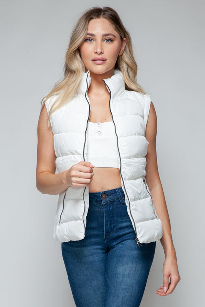 Snobbish Zip Up Turtleneck Vest with Pockets - Fashions Envy