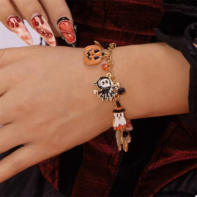 18K Gold-Plated Halloween Charm Bracelet - Fashions Envy