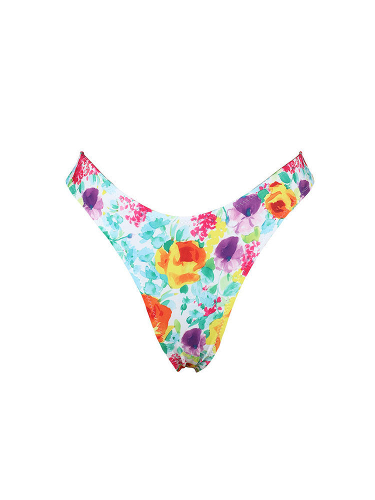High-Waisted Bikini - Triangle Top Multiple Print Styles