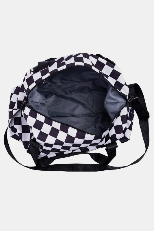 Checkered Multi-Pocket Travel Bag