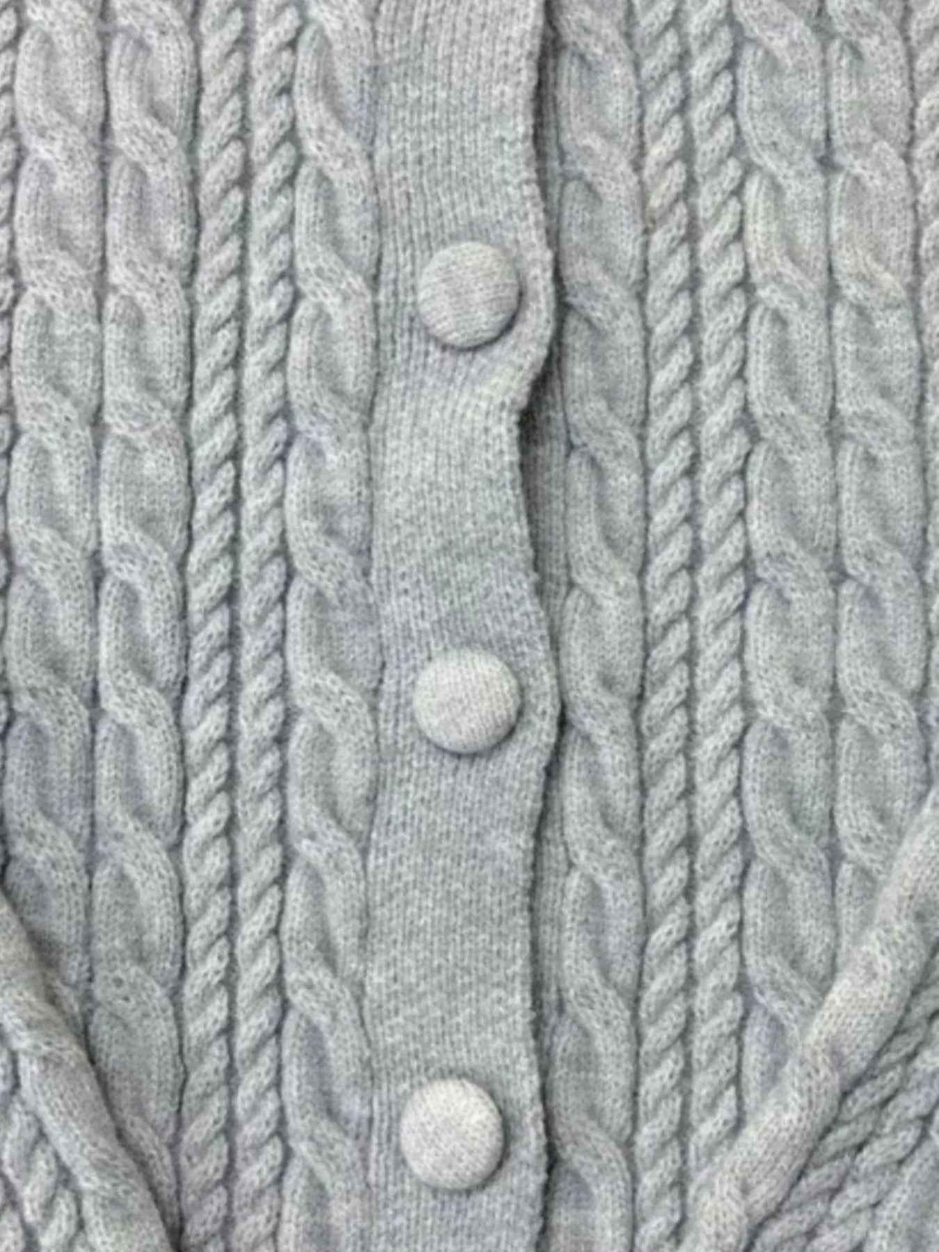 Cable Knit Cardigan - Button-Up Sweater - Fashions Envy