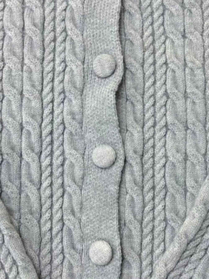 Cable Knit Cardigan - Button-Up Sweater - Fashions Envy