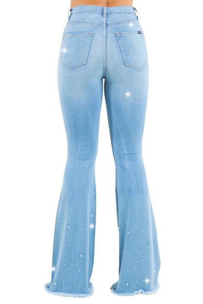 Vegas Glam Bell Bottom High Stretch Jeans 30" Inseam