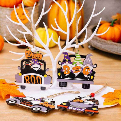 Halloween Element Car-Shape Hanging 4-Piece Widgets