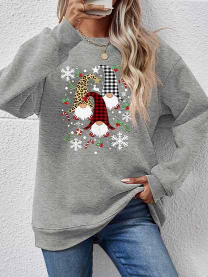 Faceless Gnomes Graphic Drop Shoulder Sweatshirt