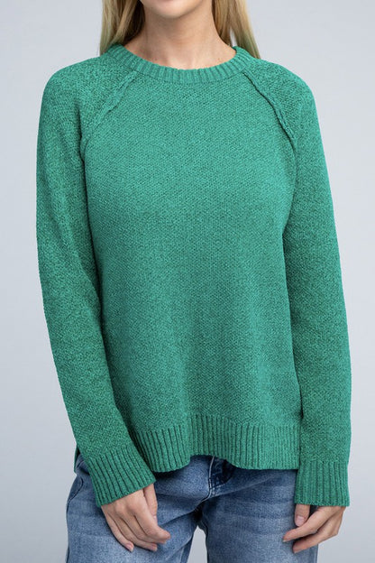 Raglan Cozy Chenille Long Sleeve Sweater