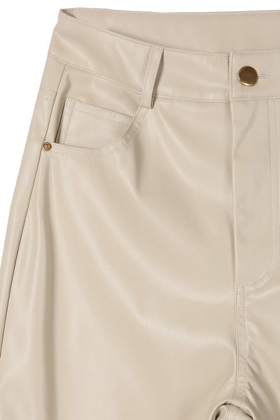 Vegan No Stretch Leather Pants - Fashions Envy