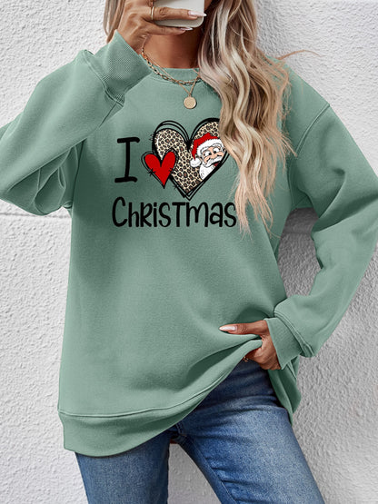 CHRISTMAS Graphic Round Neck Sweatshirt