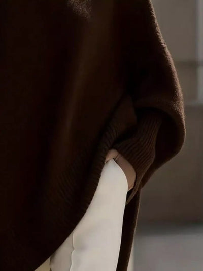 Oversized Sweater - Ribbed Batwing Sleeve - Fashions Envy