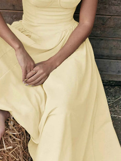 Sweetheart Neck Spaghetti Strap Midi Dress