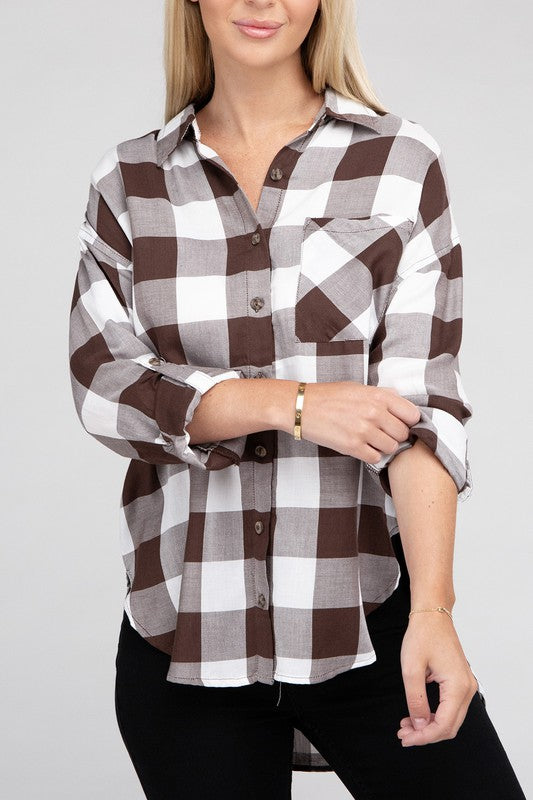 Classic Plaid Long Sleeve Casual Flannel Shirt