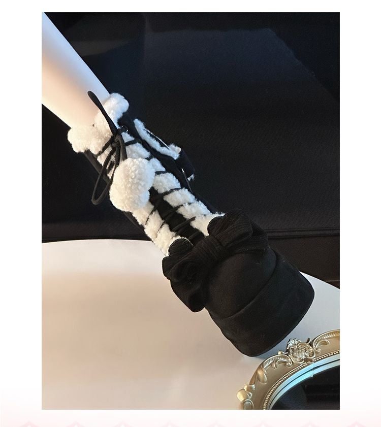 Platform Boots - Cute Fur Pom-Pom Winter Style