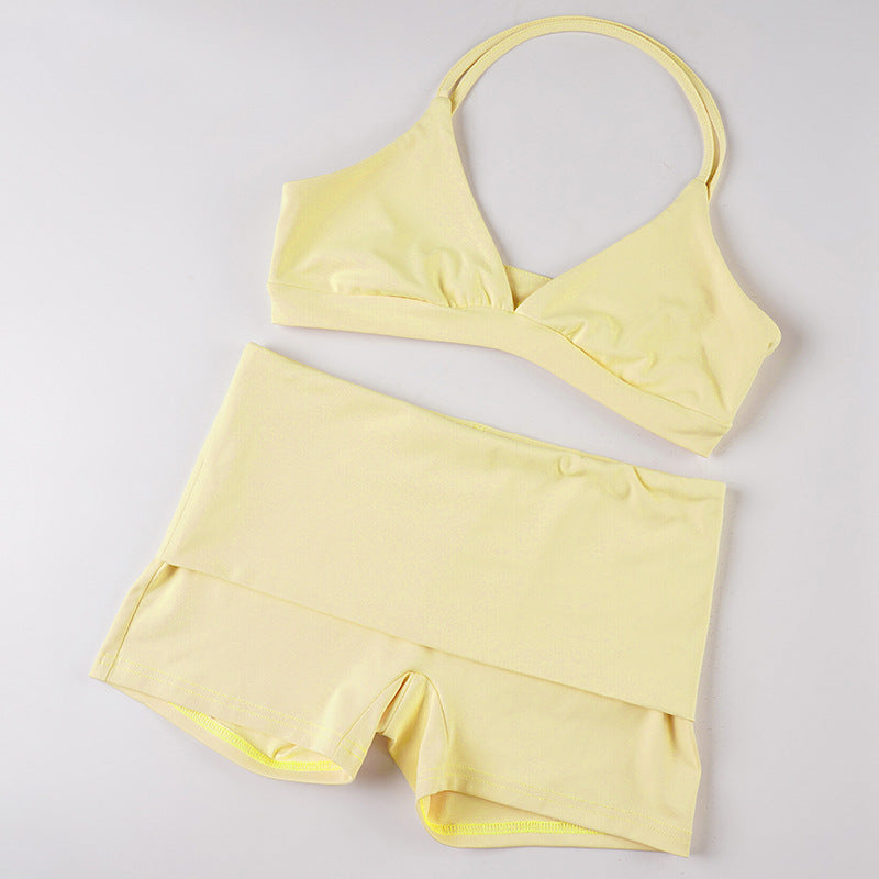 Athleisure Set - Long Sleeve Cami and Shorts