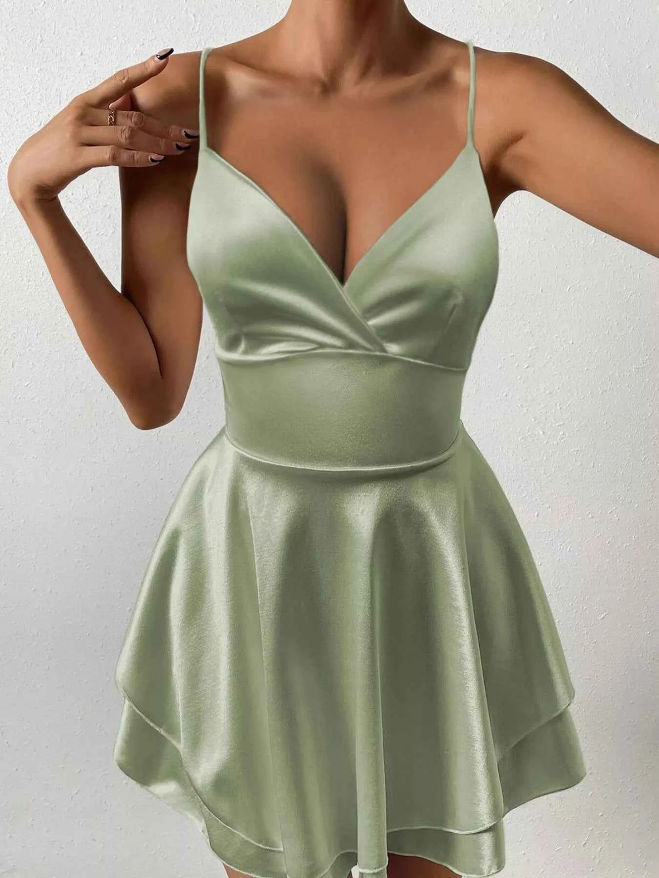 Tie Back Layered Cami Dress