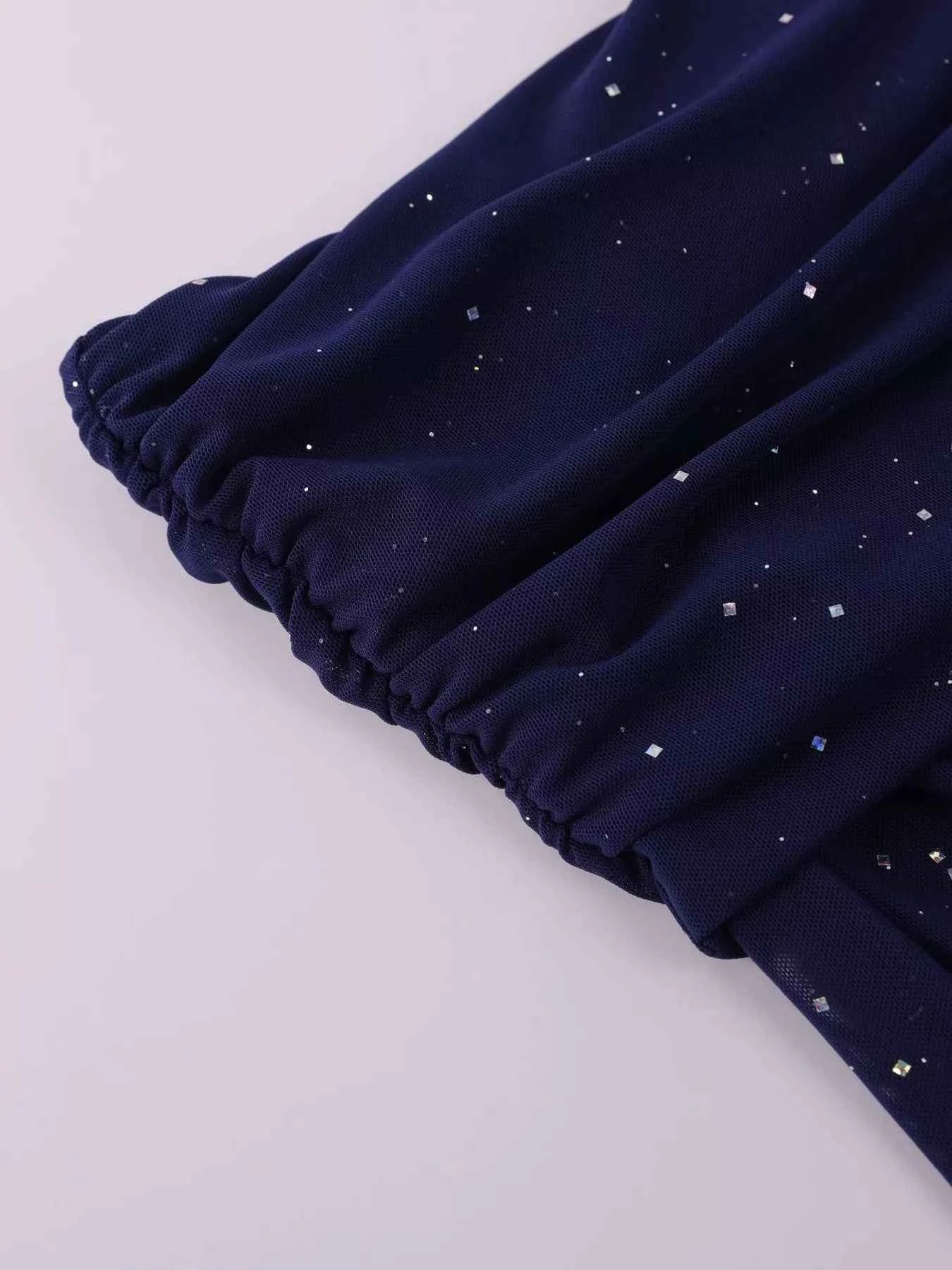 Glitter Off-Shoulder Maxi Dress