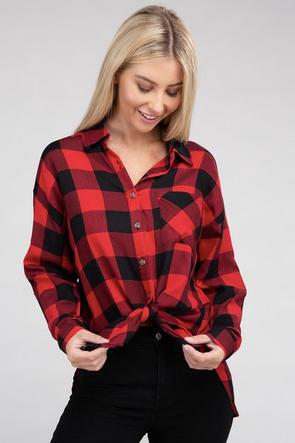 Classic Plaid Long Sleeve Casual Flannel Shirt