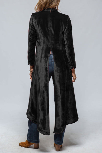 Slit Back Open Front Longline Cardigan Jacket