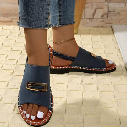 Stylish Open Toe Low Heel Sandals - Fashions Envy