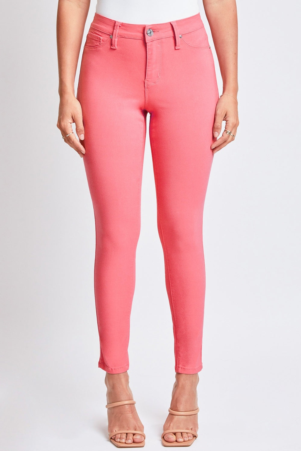 Shell Pink Full Size Hyperstretch Mid-Rise Skinny Jeans