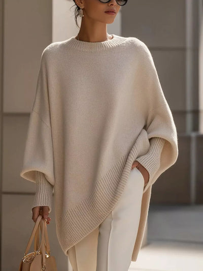Oversized Sweater - Ribbed Batwing Sleeve - Fashions Envy