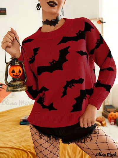 Halloween Sweater - Brocade Knit Long Sleeve Pullover