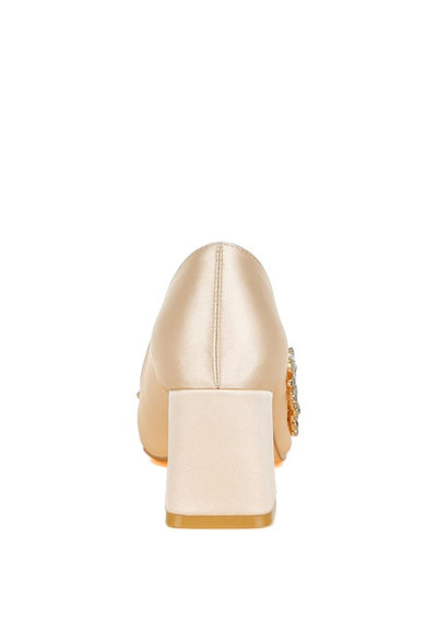 Abatina Satin Diamante Embellished Pumps - Fashions Envy
