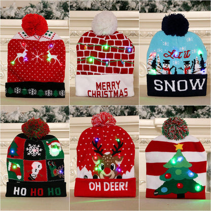 LED Christmas Beanie - Light-Up Knitted Holiday Hat
