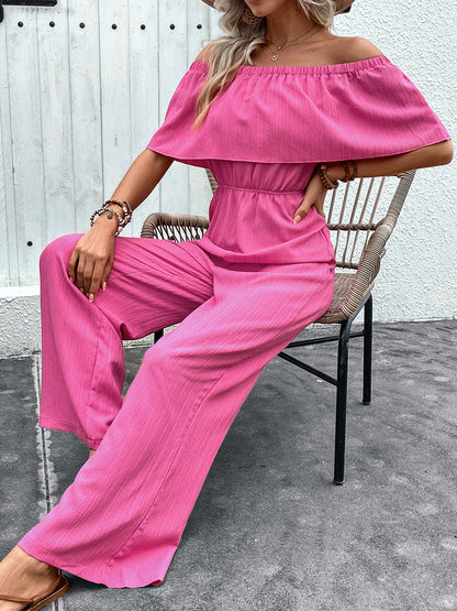 Perfee Off-Shoulder Wide Leg Jumpsuit - Fashions Envy