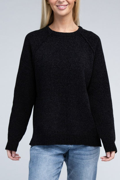 Raglan Cozy Chenille Long Sleeve Sweater