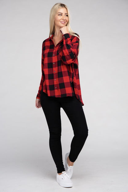 Classic Plaid Long Sleeve Casual Flannel Shirt