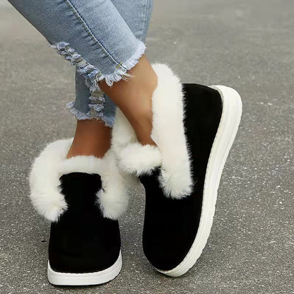 Plush Fur Snow Boots - Warm Winter Ankle Style