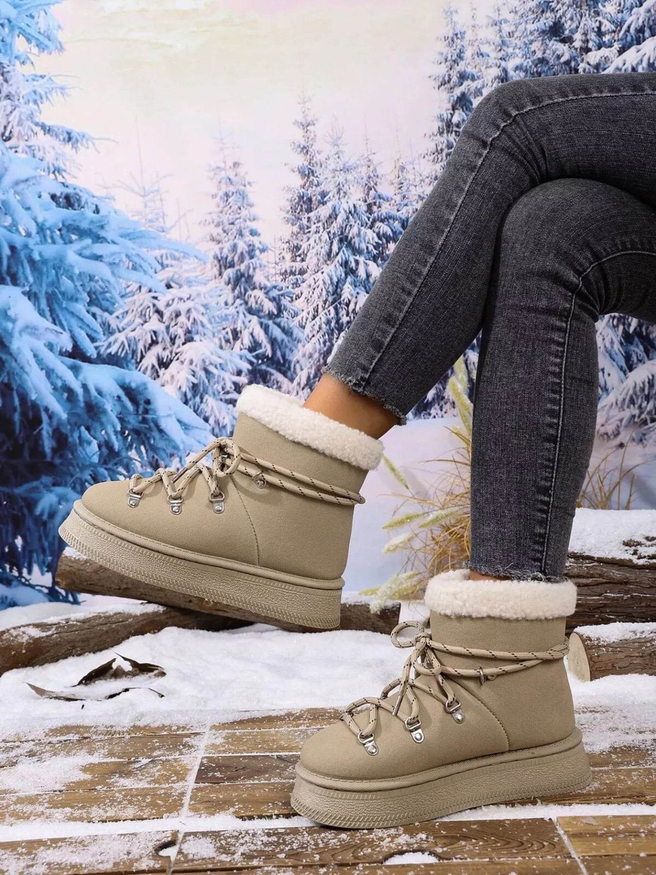 Round Toe Platform Boots - Fashions Envy