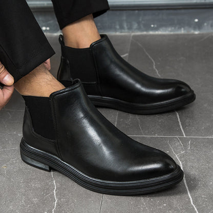 Men's Pointed High-top Leather Shoe Boots