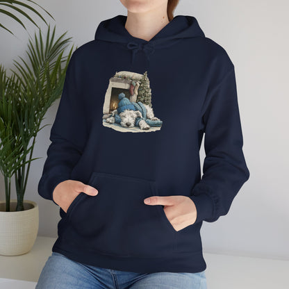 Fireplace Pup Hoodie - Cozy Christmas Dog Sweatshirt