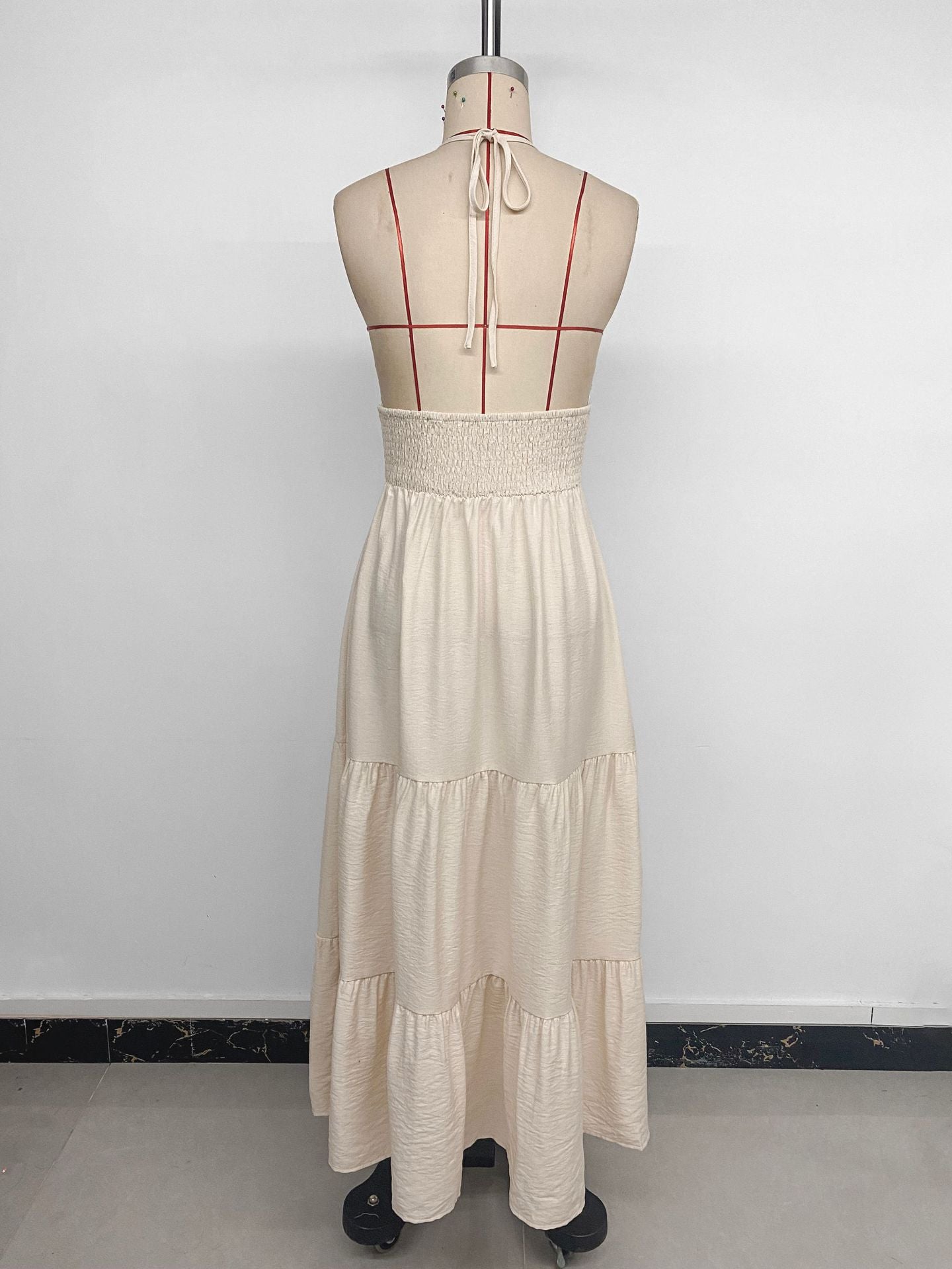Deep V-neck Maxi Dress - Backless Summer Style