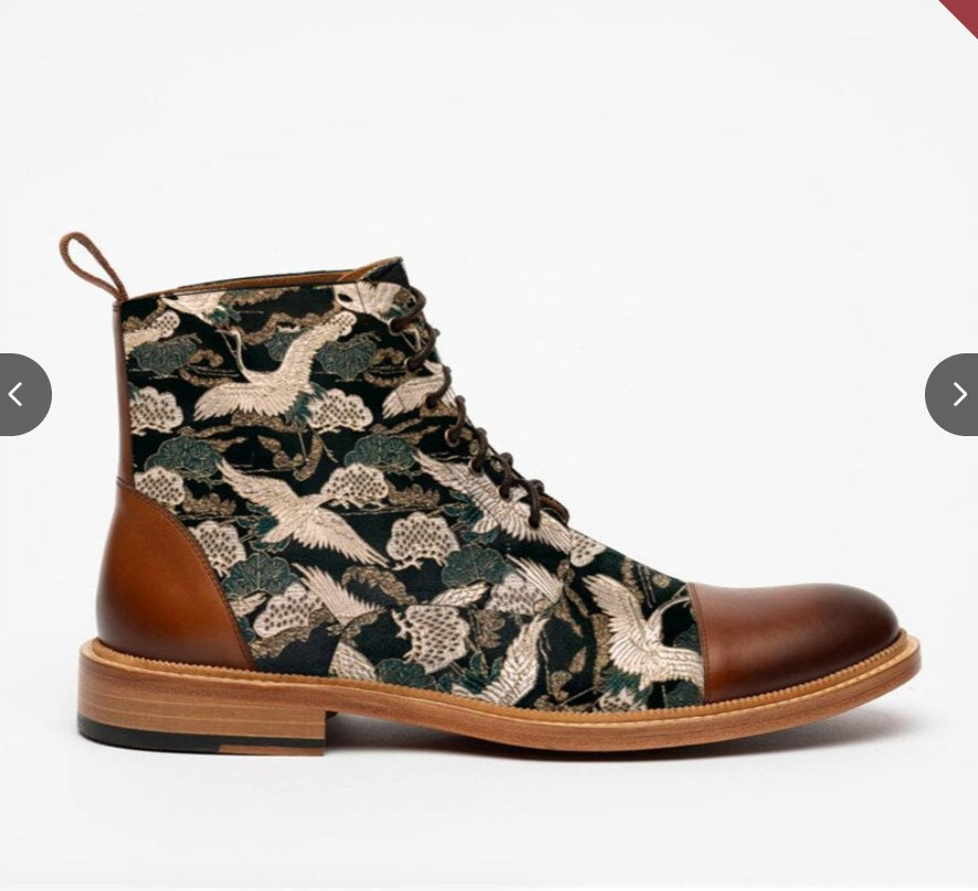 Men's Low Heel Front Lace Up Low Tube Martin Boots