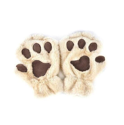 Paw Print Gloves - Cat Claw Winter Fingerless