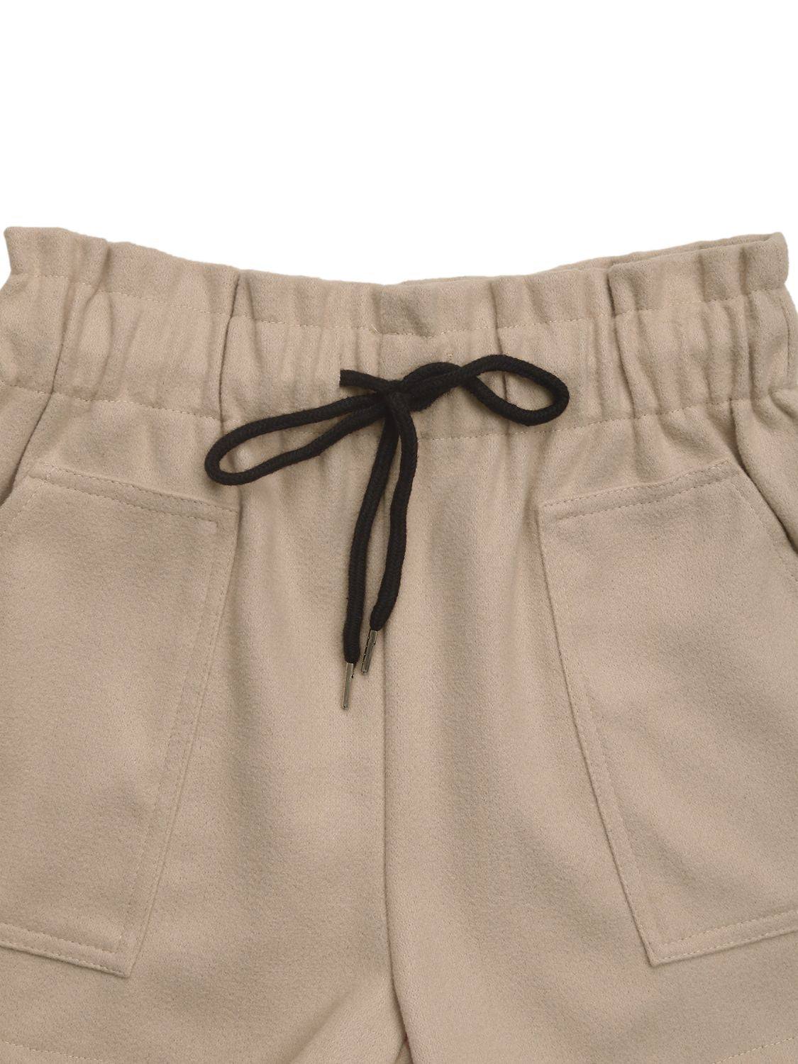 Perfee Frill Drawstring Shorts with Pockets