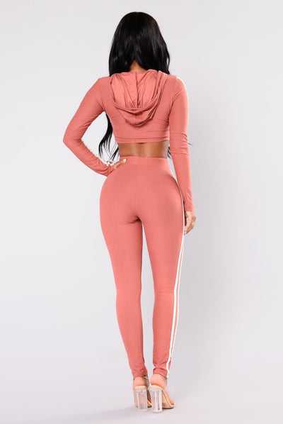 Women's Crop Top Hoodie Jogger Pants Tracksuit
