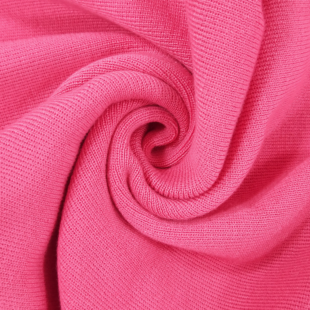 Autumn and winter new knit dress slim V-neck sweater dress