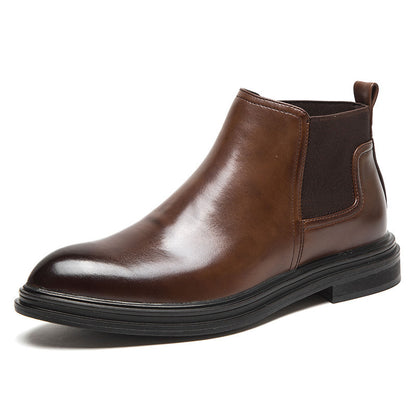 Men's Pointed High-top Leather Shoe Boots