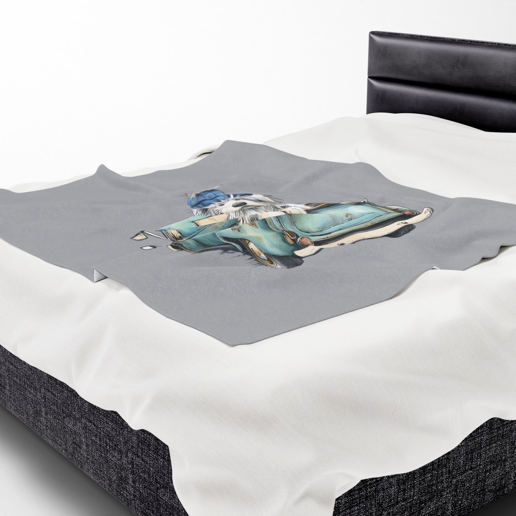 Vintage Truck Puppy Blanket - Cozy Velveteen Throw