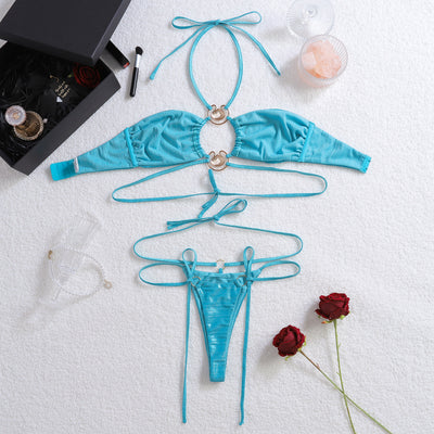 Halter Bikini Set - Strap Detail Two-Piece Swimsuit