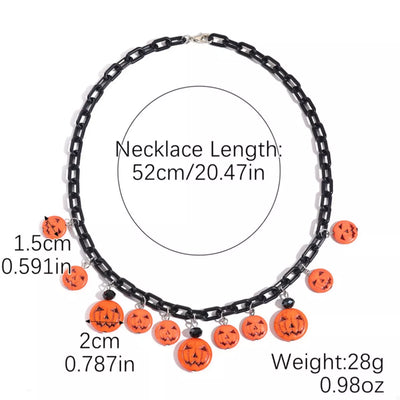 Halloween Skull Ghost Necklace - Spooky Charm Jewelry - Fashions Envy